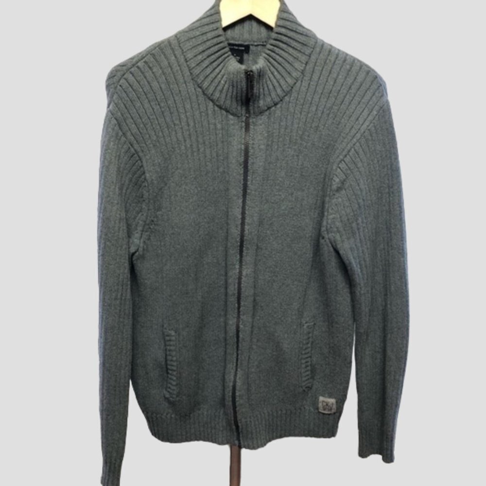 Calvin Klein Grey Zip Up Sweater Med - Picture 1 of 10